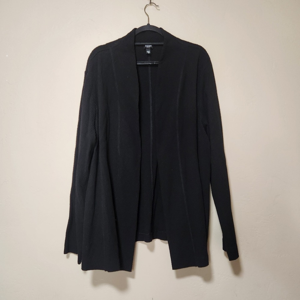 Eileen Fisher‎ Black Long Sleeve Open Front Cardigan Womens Size 3XL